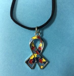 Autism Puzzle Ribbon Necklace