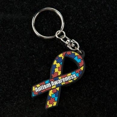 Multicolored Puzzle Piece Keychain