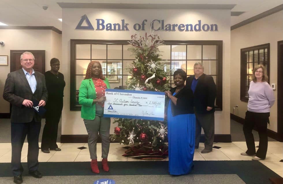 Donation From Bank Of Clarendon South Carolina Autism Society